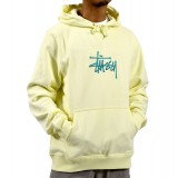 STUSSY BASIC EMBROIDERED HOODIE 118425-PALE YELLOW Κίτρινο Εικόνα 