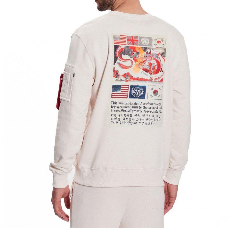 Alpha Industries USN Blood Chit Εκρού - Ανδρική Μακρυμάνικη Μπλούζα