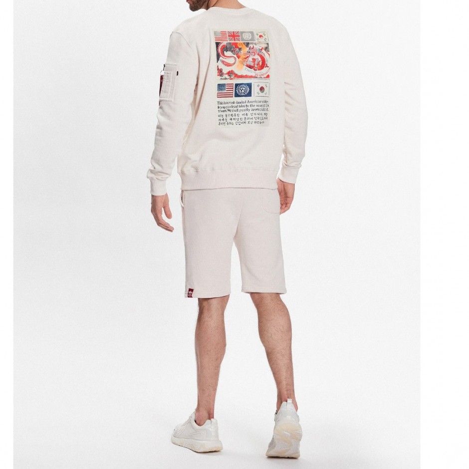 Alpha Industries USN Blood Chit Εκρού - Ανδρική Μακρυμάνικη Μπλούζα