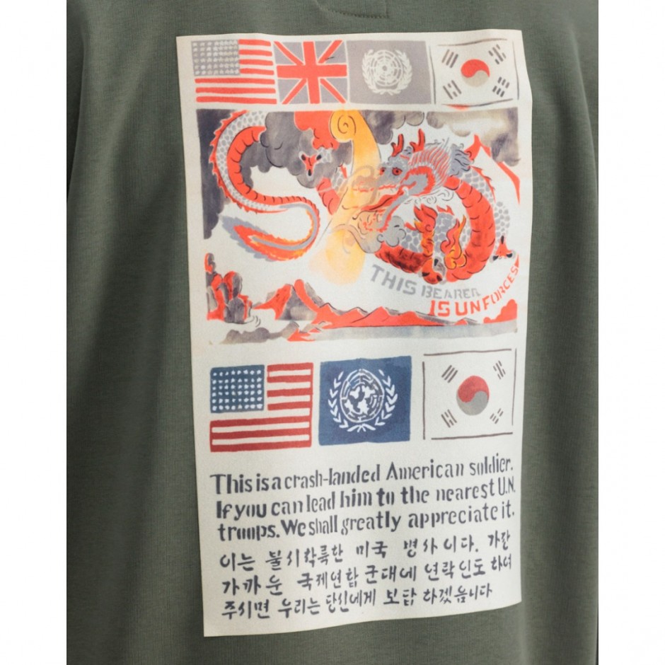 ALPHA INDUSTRIES USN BLOOD CHIT OLIVE SWEATER 136300-142