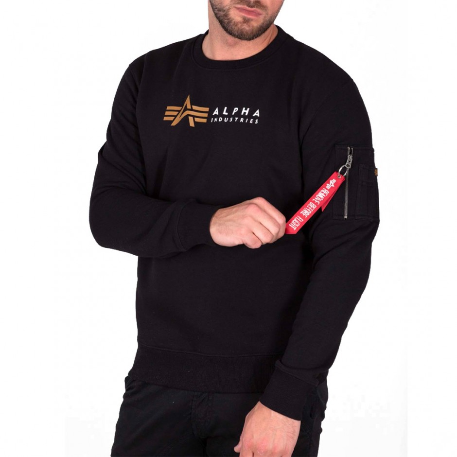 ALPHA INDUSTRIES ALPHA LABEL SWEATER 118312-03 Black