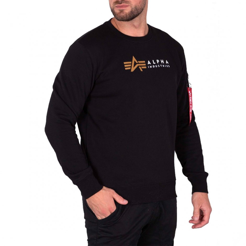 ALPHA INDUSTRIES ALPHA LABEL SWEATER 118312-03 Black