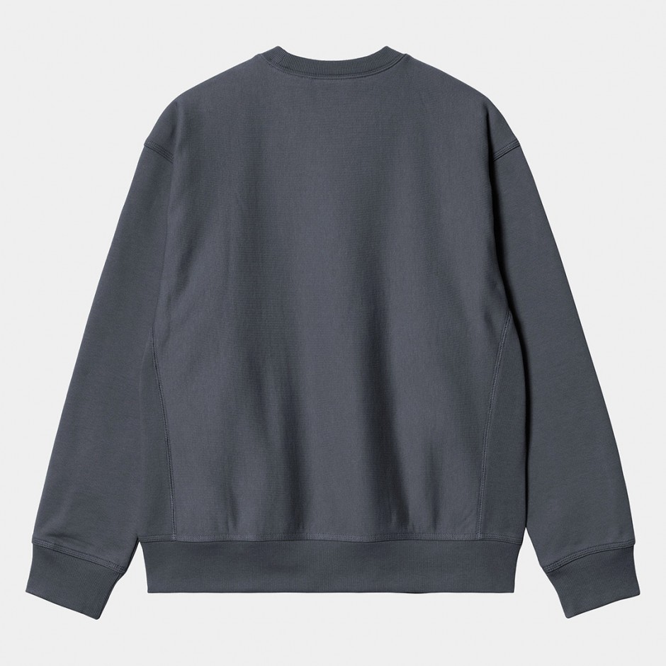 Carhartt WIP American Script Ανθρακί - Ανδρικό Φούτερ Με Λαιμόκοψη