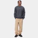 Carhartt WIP American Script Ανθρακί - Ανδρικό Φούτερ Με Λαιμόκοψη Εικόνα 3