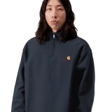 CARHARTT WIP HALF ZIP AMERICAN SCRIPT SWEAT I027014-J0XX Blue Image 1