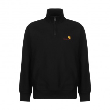 Ανδρικό Φούτερ Μαύρο - Carhartt WIP Half Zip American Script
