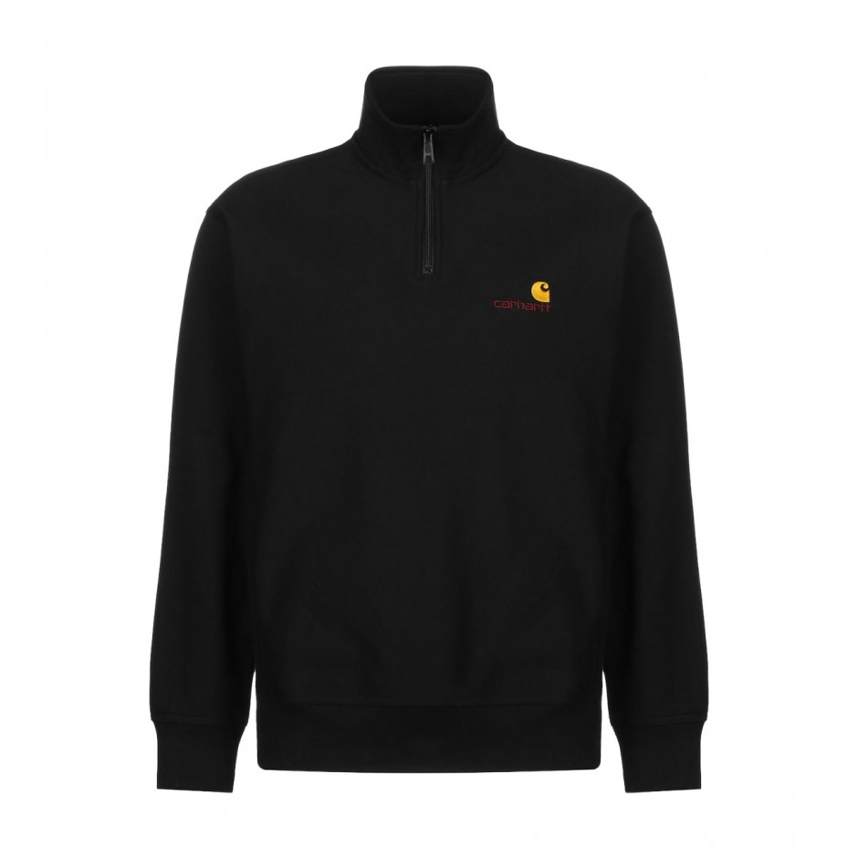 Ανδρικό Φούτερ Μαύρο - Carhartt WIP Half Zip American Script