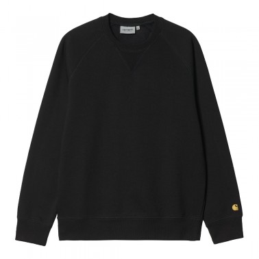 Carhartt WIP Chase Μαύρο - Ανδρικό Φούτερ Με Λαιμόκοψη