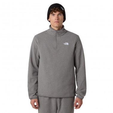Ανδρική Μακρυμάνικη Μπλούζα Γκρι - The North Face Glacier 1/4 Zip Fleece