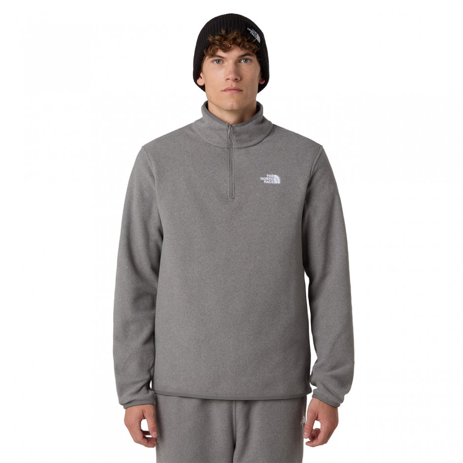Ανδρική Μακρυμάνικη Μπλούζα Γκρι - The North Face Glacier 1/4 Zip Fleece