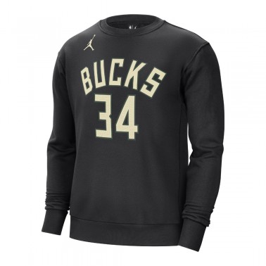 Jordan Milwaukee Bucks Courtside Statement Edition Μαύρο - Ανδρική Μακρυμάνικη Μπλούζα Μπάσκετ