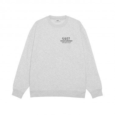OBEY HOUSE OF SUBVERSION FLEECE 112864195-HEA Grey
