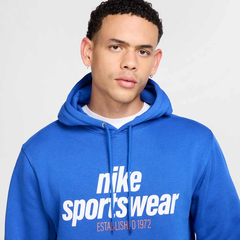 NIKE M NK CLUB BB PO HDY NSW GFX HJ2159-480 Royal Blue
