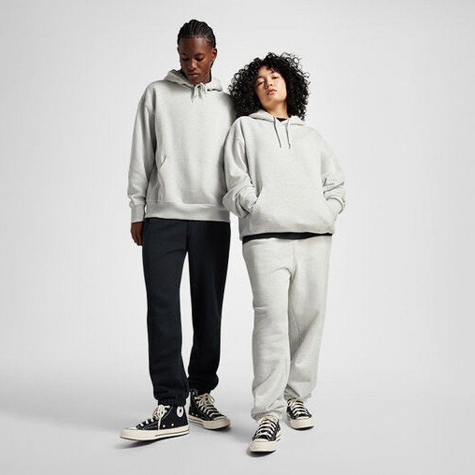 CONVERSE GOLD STANDARD LOOSE-FIT PULLOVER HOODIE 10025917-A02 Grey