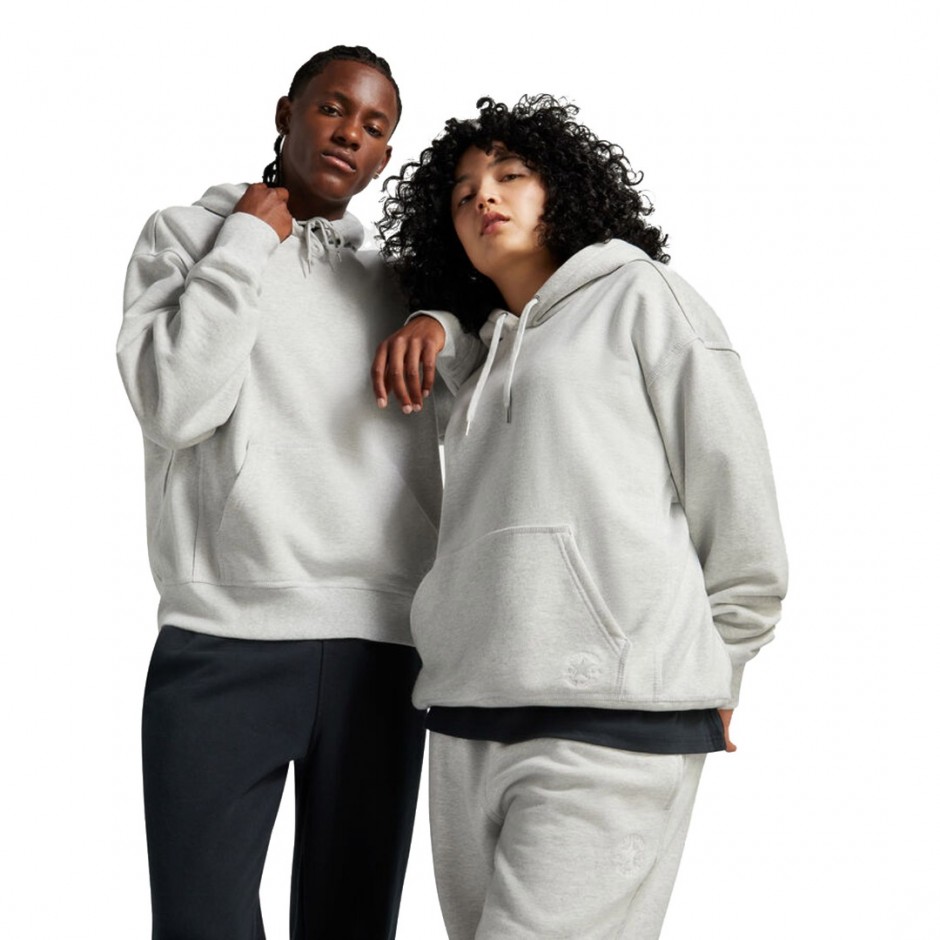 CONVERSE GOLD STANDARD LOOSE-FIT PULLOVER HOODIE 10025917-A02 Grey