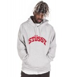 STUSSY CHENILLE ARCH APPLIQUE HOOD 118336-ASH HEATHER Γκρί Εικόνα 