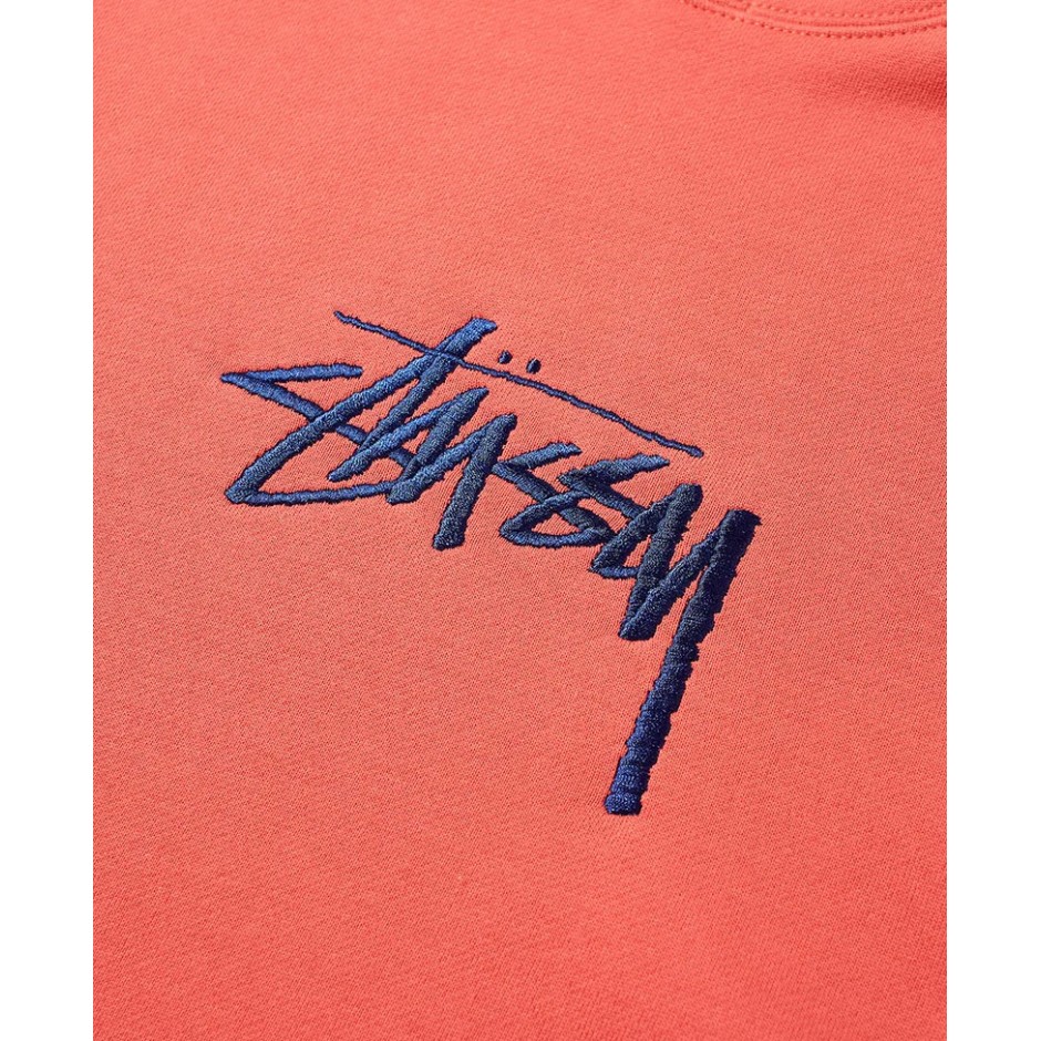STUSSY STOCK LOGO APP. HOODIE 118391-PALE RED Κοραλί