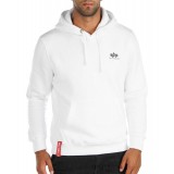 Ανδρική Μπλούζα Φούτερ ALPHA INDUSTRIES BASIC HOODY SMALL LOGO Λευκό 196318-09  Εικόνα 