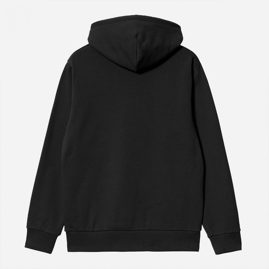 Carhartt WIP Hooded Script Embroidery Μαυρο - Ανδρική Μπλούζα Φούτερ