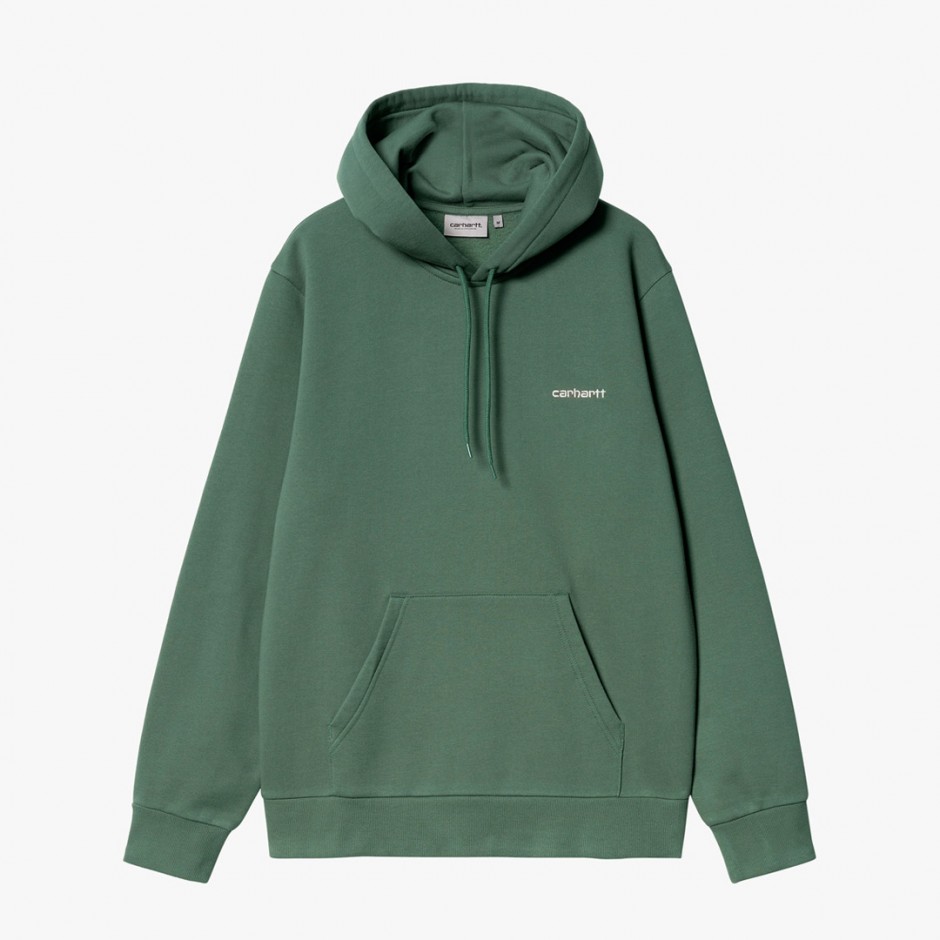 CARHARTT WIP HOODED SCRIPT EMBROIDERY SWEATSHIRT I033658-00XXX Coal