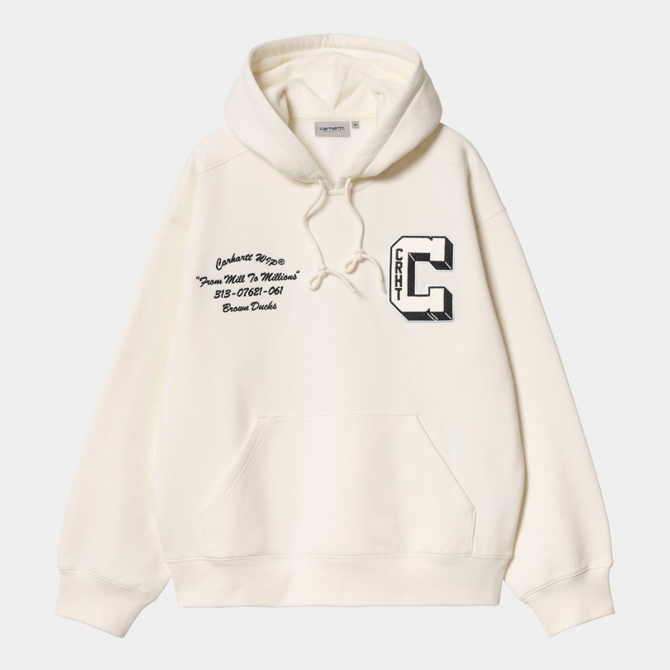CARHARTT WIP HOODED BROWN DUCKS SWEATSHIRT I033930-D6XX Ecru