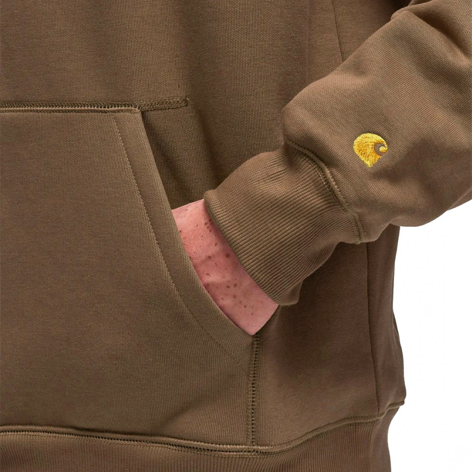 CARHARTT WIP HOODED CHASE SWEATSHIRT I033661-218XX Brown