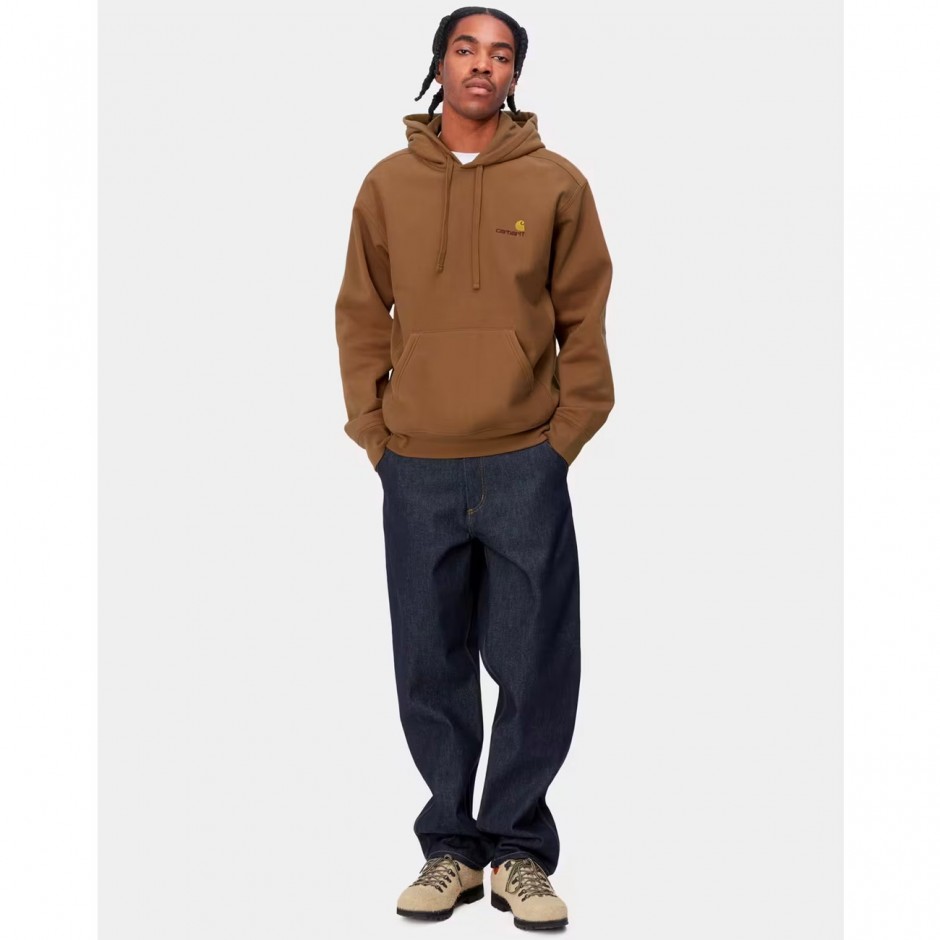 CARHARTT WIP HOODED AMERICAN SCRIPT SWEATSHIRT I028279-HZXX Brown