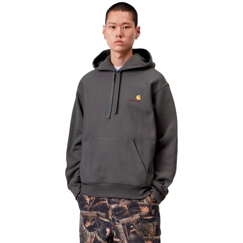 Men's Hoodie Coal - Carhartt WIP Hooded American Script