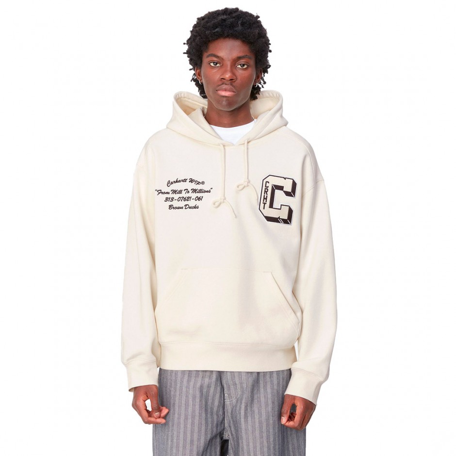 CARHARTT WIP HOODED BROWN DUCKS SWEATSHIRT I033930-D6XX Ecru