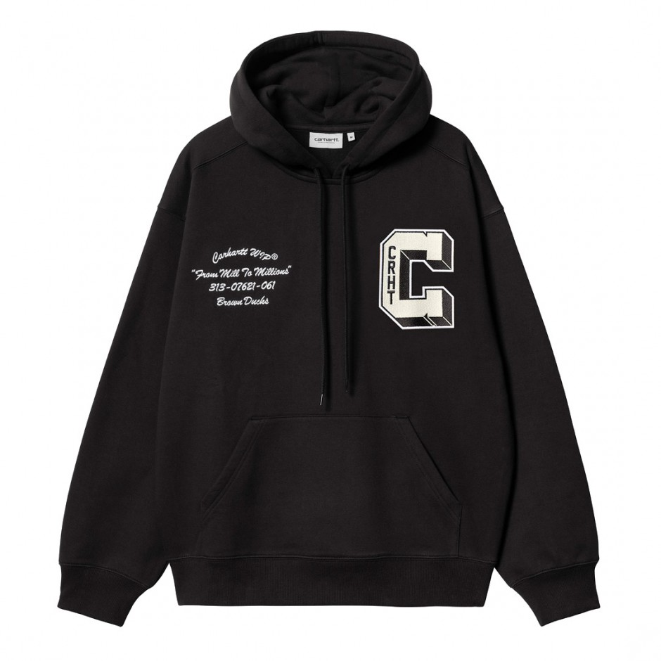CARHARTT WIP HOODED BROWN DUCKS SWEATSHIRT I033930-89XX Black