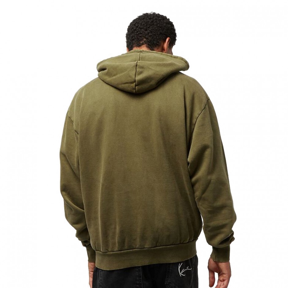 KARL KANI SMALL SIGNATURE OS HEAVY SWEATWASHED KM234-058-2-GREEN OLIVE