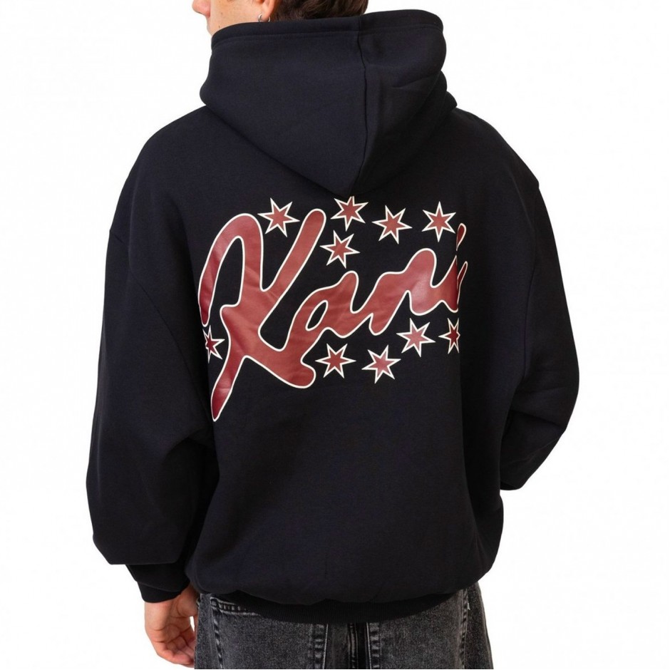 KARL KANI SIGNATURE STAR PRINT OS HOODIE KM253-015-1-BLACK Black