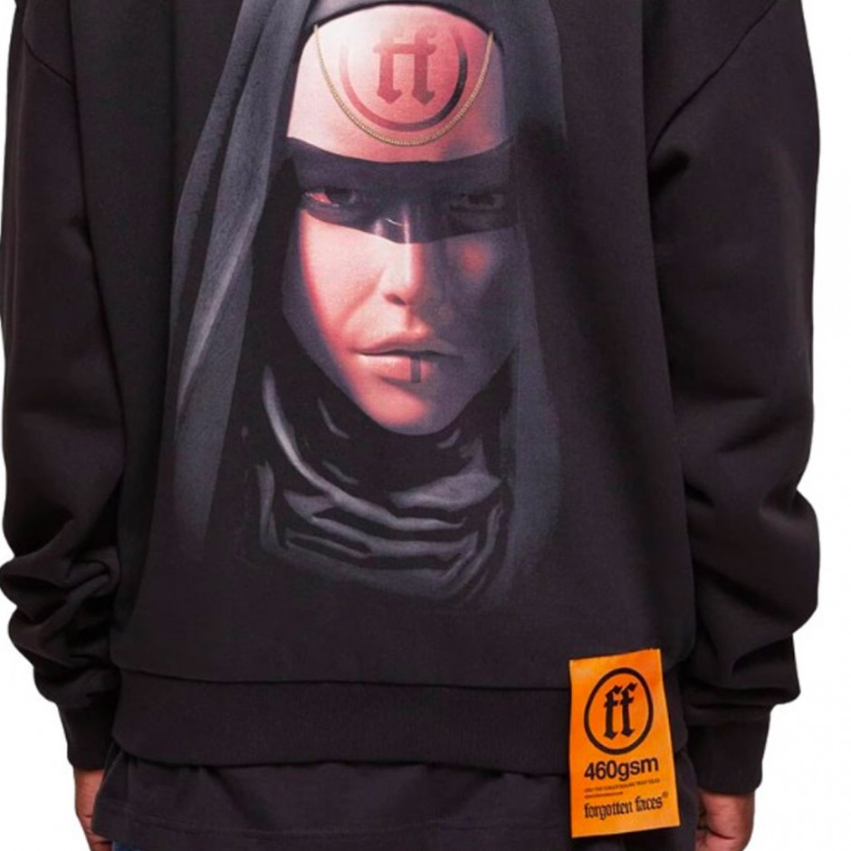 FORGOTTEN BAD MADONNA ULTRA HEAVY COTTON BOX HOODY FOF0023-BLACK Black