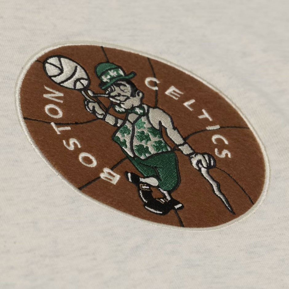 MITCHELL & NESS NBA RETRO ROOTS FRENCH TERRY HOODIE BOSTON CELTICS TH13952-BCECREA-CREAM Ecru