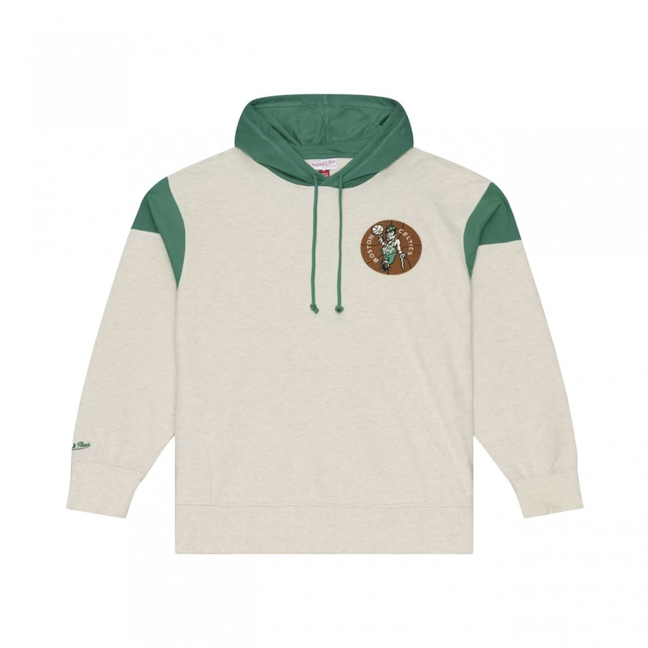 MITCHELL & NESS NBA RETRO ROOTS FRENCH TERRY HOODIE BOSTON CELTICS TH13952-BCECREA-CREAM Ecru