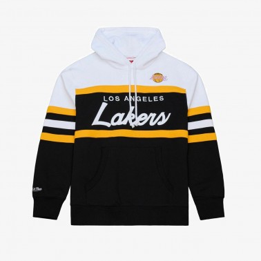 MITCHELL & NESS NBA TEAM COLOR HEAD COACH HOODIE LOS ANGELES LAKERS TH16322-LALBLCK-BLACK Black
