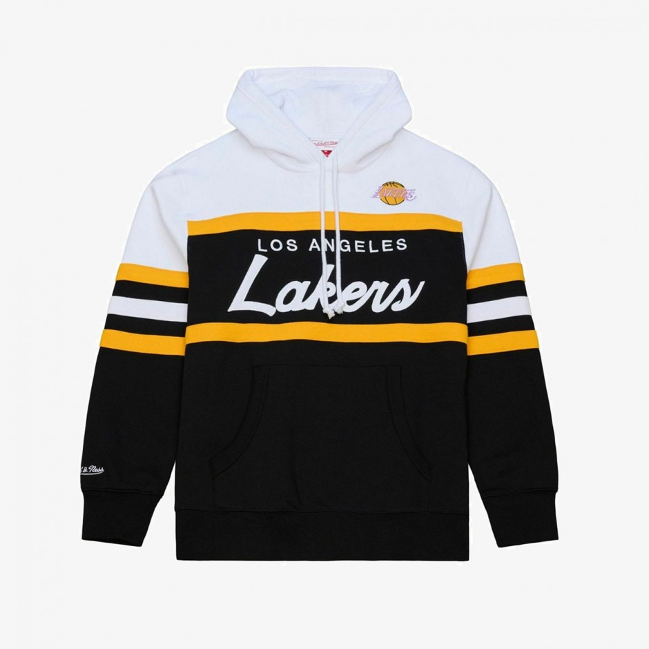 MITCHELL & NESS NBA TEAM COLOR HEAD COACH HOODIE LOS ANGELES LAKERS TH16322-LALBLCK-BLACK Black