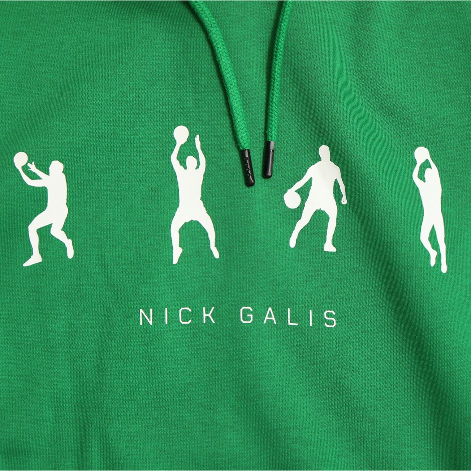 Men's Hoodie Green - Nick Galis 'Legend Moves' 