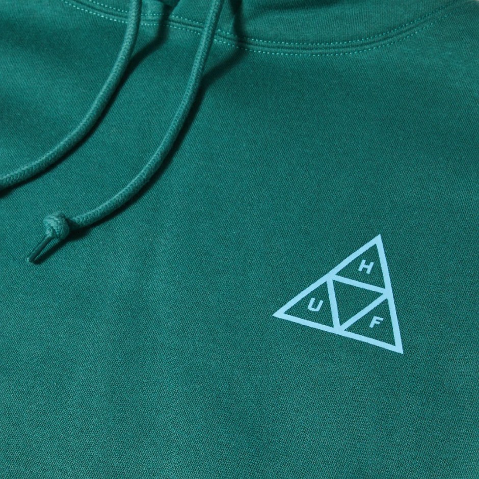 Huf Set Triple Triangle Πράσινο - Ανδρική Μπλούζα Φούτερ