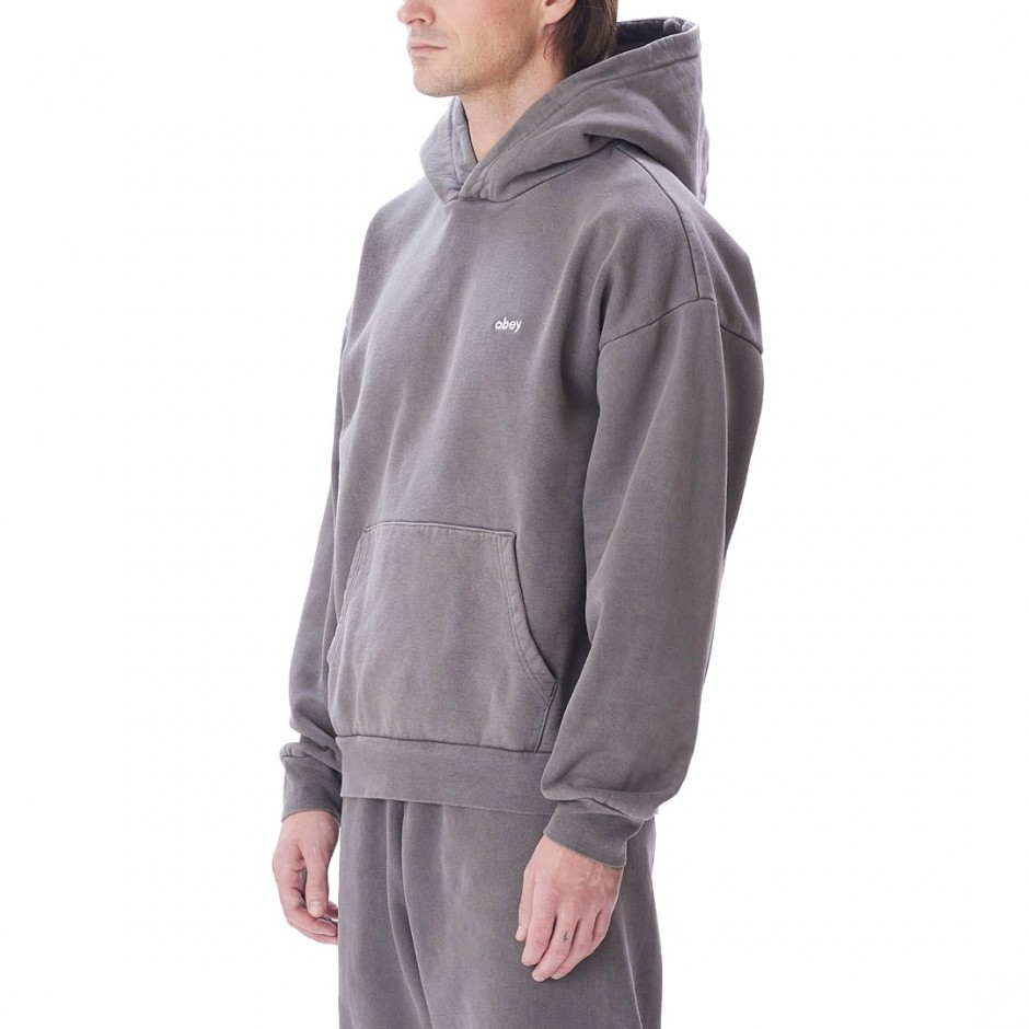 OBEY LOWERCASE PIGMENT HOOD FLEECE 112470194-DIB Black