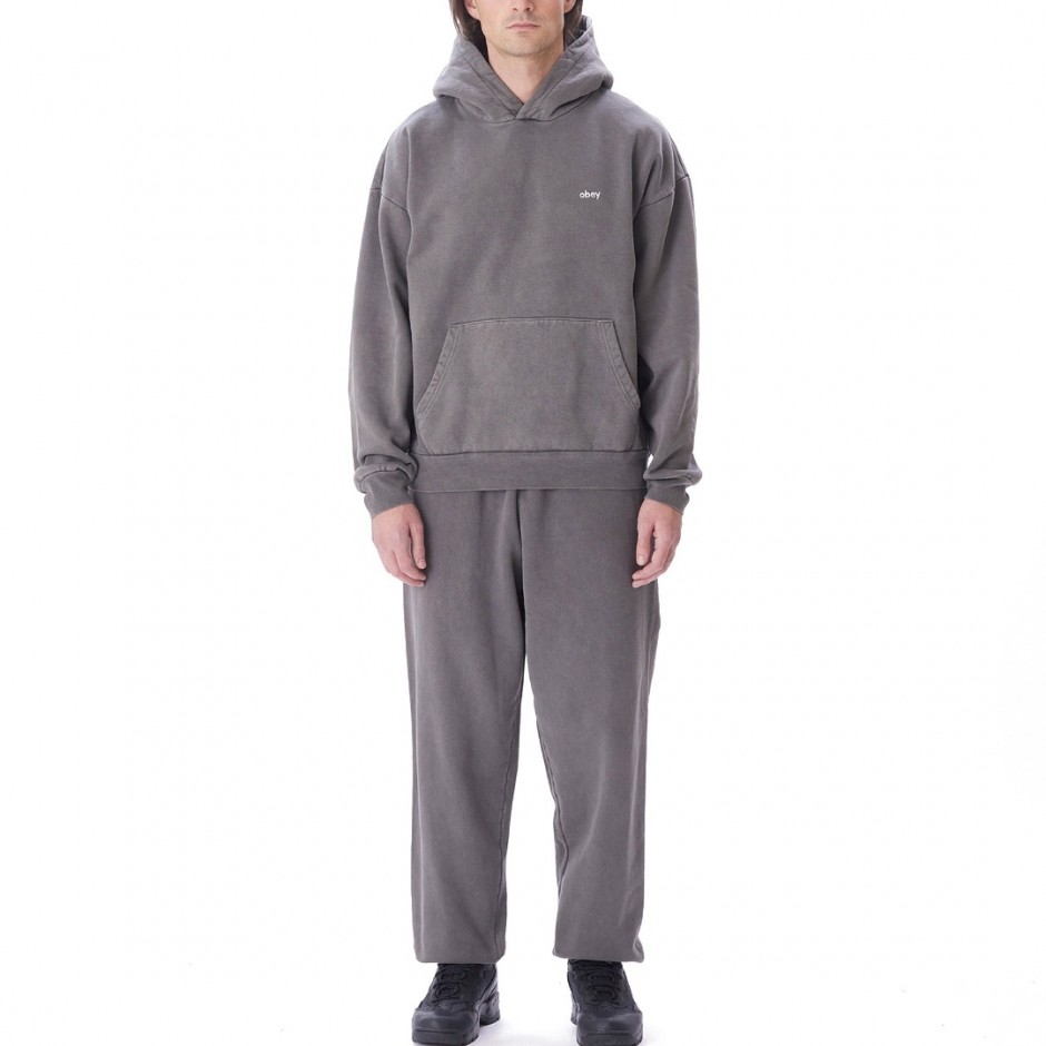 OBEY LOWERCASE PIGMENT HOOD FLEECE 112470194-DIB Black