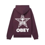 OBEY BOLD STAR EXTRA HEAVY HOOD FLEECE 112470224-WNT Βordeaux Image 0