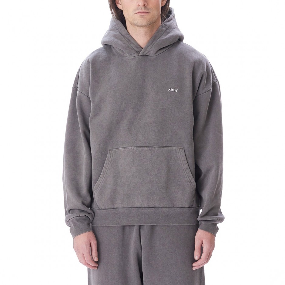 OBEY LOWERCASE PIGMENT HOOD FLEECE 112470194-DIB Black
