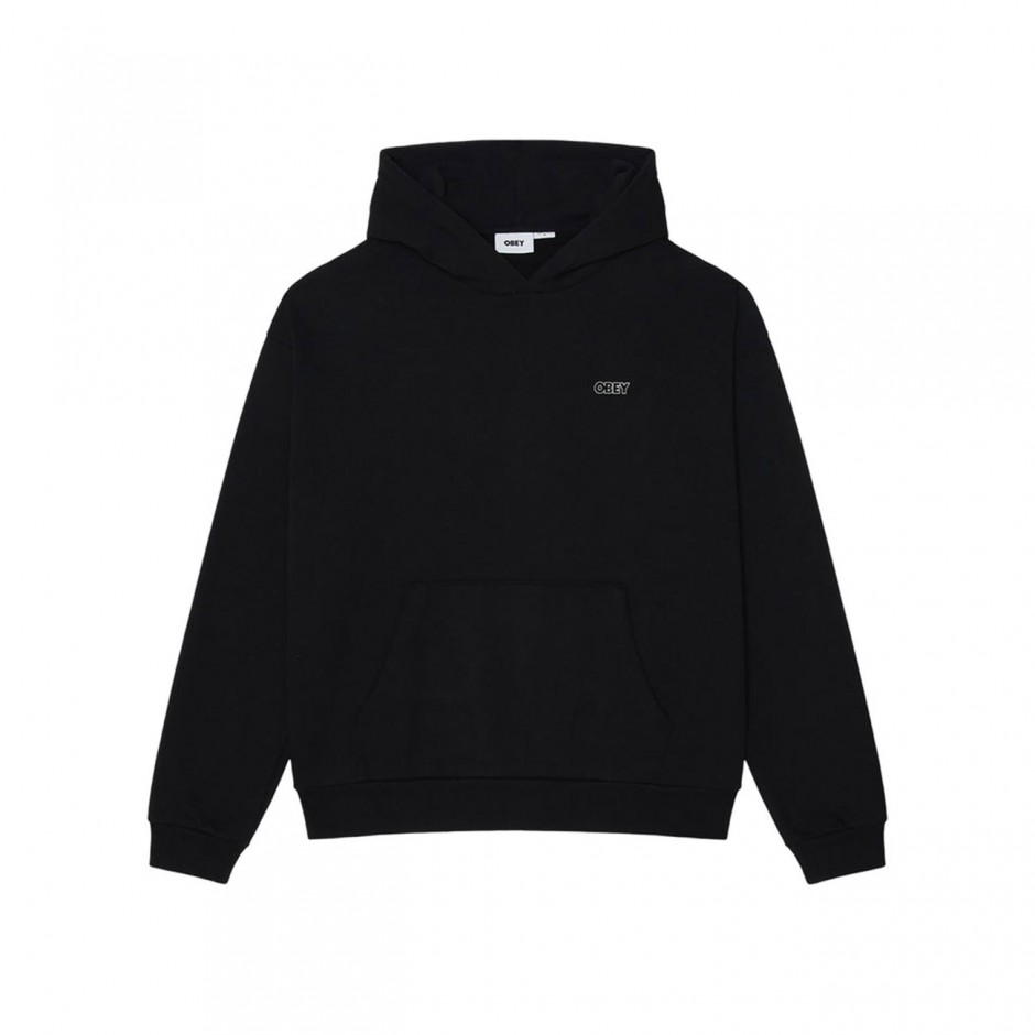 Men's Hoodie Black - Obey Treble Extra Heavy