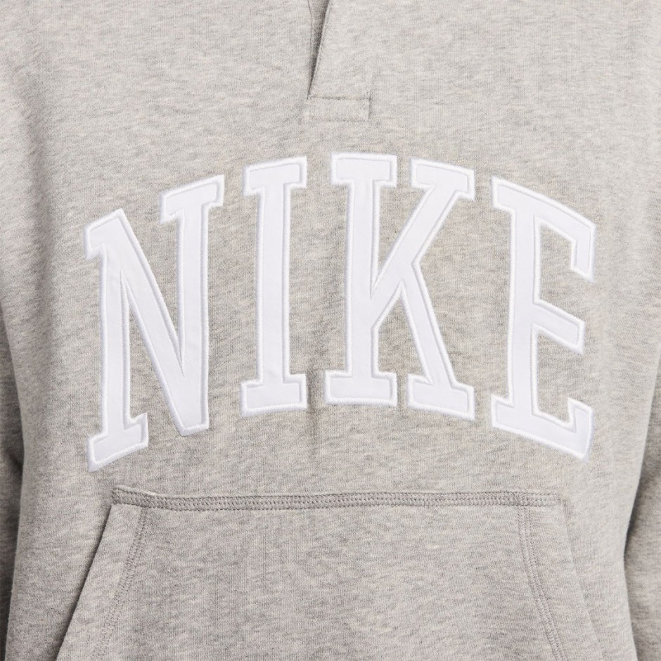 Ανδρική Μακρυμάνικη Μπλούζα Πόλο Γκρι - Nike Club Fleece