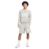 Ανδρική Μακρυμάνικη Μπλούζα Πόλο Γκρι - Nike Club Fleece Εικόνα 4