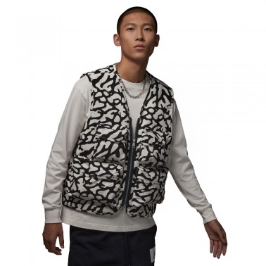 Jordan Flight Heritage Μαύρο - Ανδρικό Αμάνικο Μπουφάν