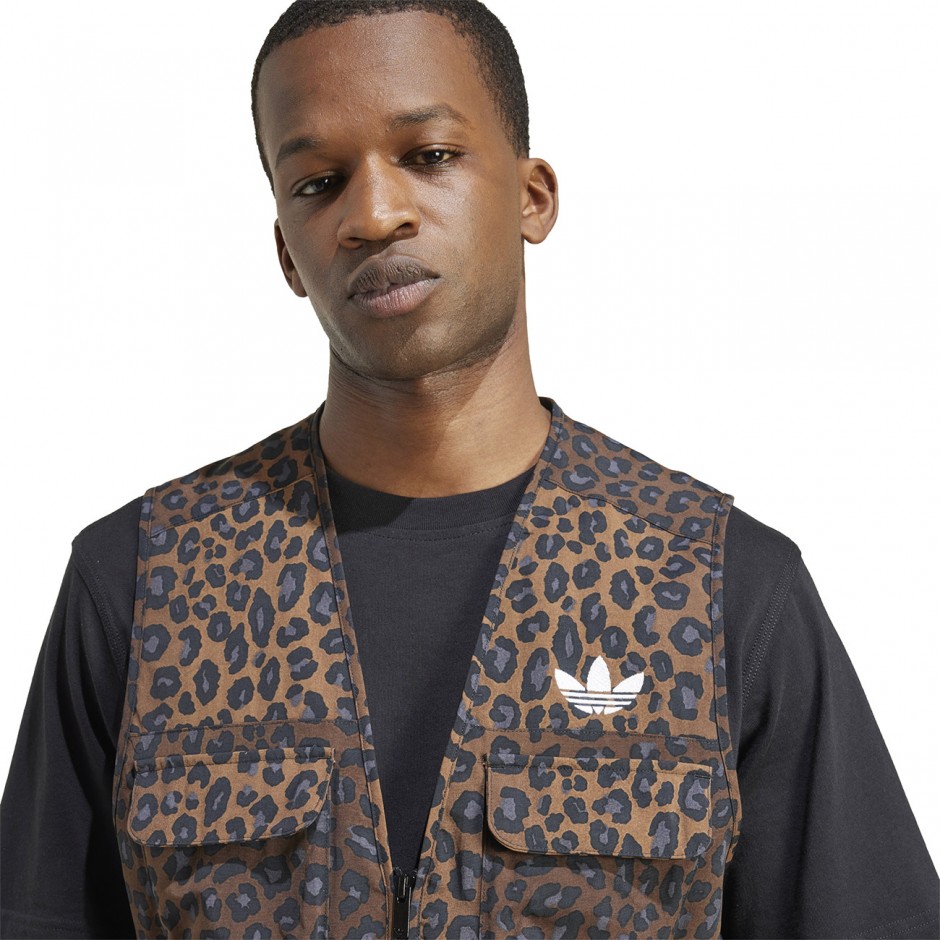 Ανδρικό Αμάνικο Μπουφάν Καφέ - adidas Originals Leo Regular Vest