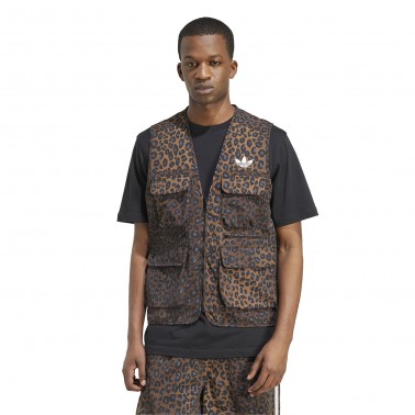 Ανδρικό Αμάνικο Μπουφάν Καφέ - adidas Originals Leo Regular Vest