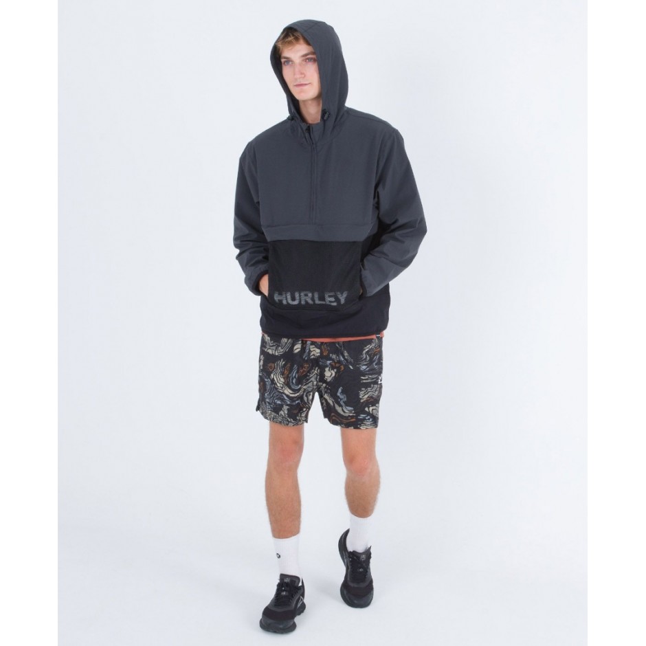 HURLEY PHANTOM+ PACKABLE ANORAK MJK0002550-H006 Coal